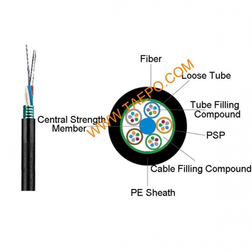 4 fibres Stranded tube lâche blindé léger GYTS de câble monomode 9 / 125um G.652D