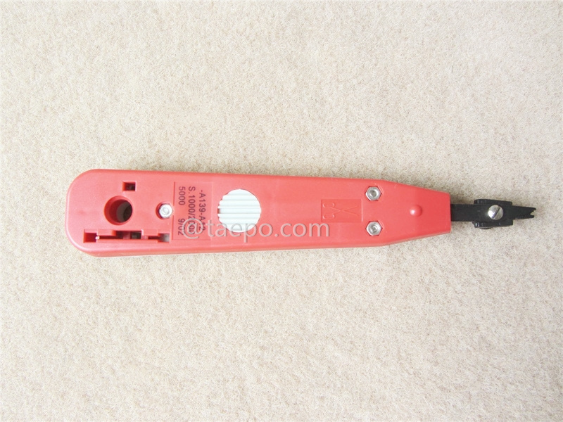 Outil d'insertion pour le bloc de déconnexion MDF 71 #TP-1401-100, rouge et gris, avec morceau de plastique