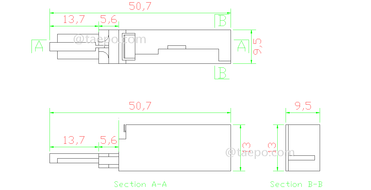 Dessin pour 1 paire de protection MDF pour module LSA contre la protection contre les surtensions
