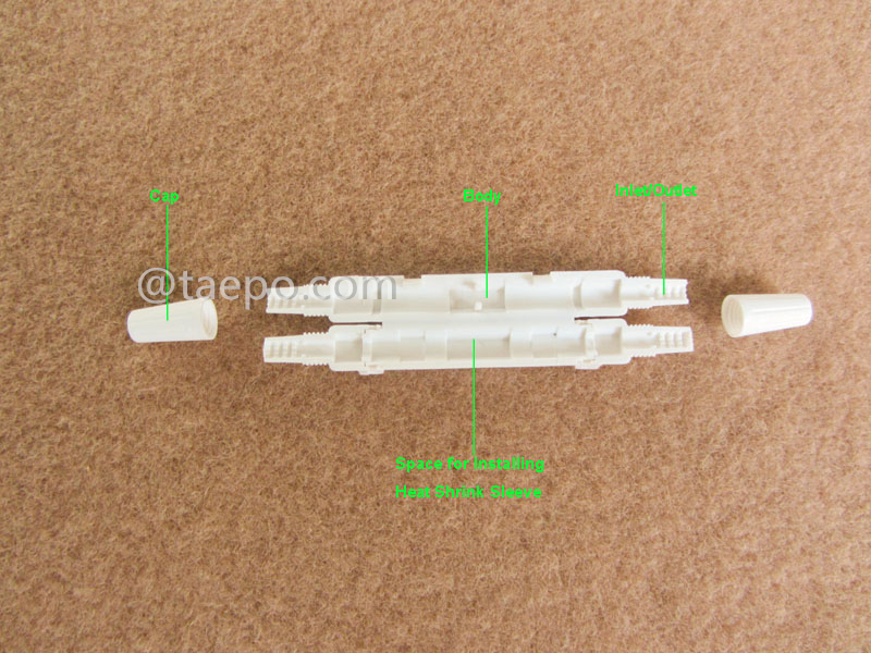Images illustratives de la boîte de dérivation pour câble de chute, 1 entrée 1 sortie