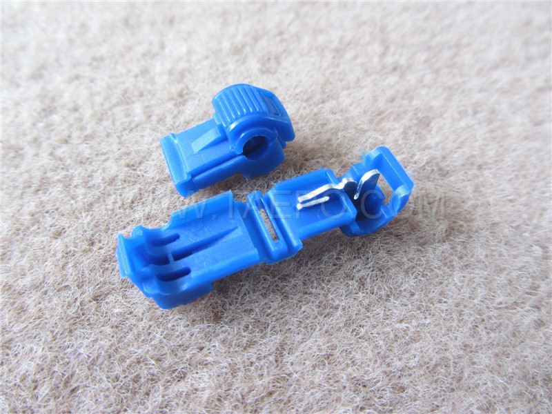 Connecteurs de dérivation électriques auto-dénudants 952, 1 fil, conducteur AWG18-14, broche unique, bleu