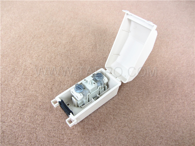 Unité de connexion abonné extérieure 1 paire pour module STB, 91x46x51 mm, verrouillage par encliquetage, boîtier en plastique, avec module STB sans protection