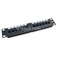 Panneau de brassage réseau 10 pouces 1U CAT5E RJ45 UTP 12 ports