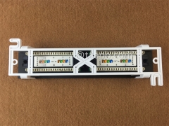 Panneau de brassage réseau 12 ports 10 pouces 1U CAT5E RJ45 UTP avec support