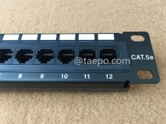 Panneau de brassage réseau 10 pouces 1U CAT5E RJ45 UTP 12 ports