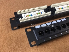 Panneau de brassage réseau 10 pouces 1U CAT5E RJ45 UTP 12 ports