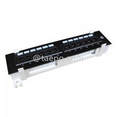 Panneau de brassage réseau 12 ports 10 pouces 1U CAT5E RJ45 UTP avec support