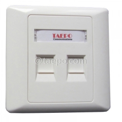 Plaque murale double réseau RJ45 à 2 ports style AP 86x86mm