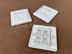 Plaque murale double réseau RJ45 à 2 ports style AP 86x86mm