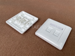 Plaque murale double réseau RJ45 à 2 ports style AP 86x86mm