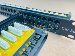 Support de serveur 19 pouces, 1U, 48 ports, panneau de brassage réseau CAT5E RJ45 avec support de câble