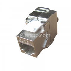 Prise modulaire Keystone blindée CAT6A 8P8C RJ45 STP à 180 degrés