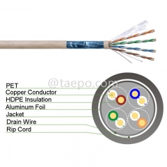 4 paires CAT5E UTP cuivre nu AWG 24 conducteur solide câble LAN 305m / roll