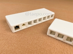Boîte de surface 8 ports, CAT5E, RJ45, 8P8C, UTP, 190x74x28 mm, style AP, sans jack Keystone