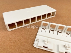 Boîte de surface 8 ports, CAT5E, RJ45, 8P8C, UTP, 190x74x28 mm, style AP, sans jack Keystone