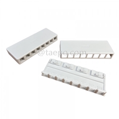 Boîte de surface 8 ports, CAT5E, RJ45, 8P8C, UTP, 190x74x28 mm, style AP, sans jack Keystone