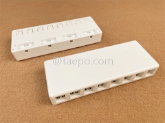 Boîte de surface 8 ports, CAT5E, RJ45, 8P8C, UTP, 190x74x28 mm, style AP, sans jack Keystone