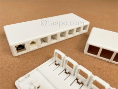 Boîte de surface 8 ports, CAT5E, RJ45, 8P8C, UTP, 190x74x28 mm, style AP, sans jack Keystone