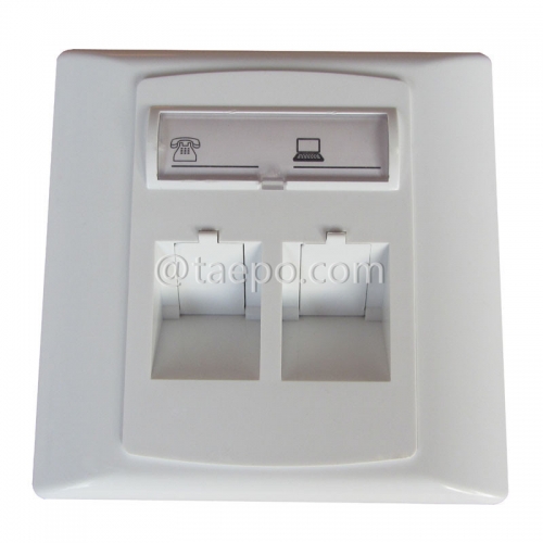 Plaques frontales réseau RJ45 à 2 ports de style allemand 86x86 mm pour prises