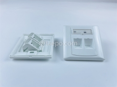 Plaques frontales réseau RJ45 à 2 ports de style allemand 86x86 mm pour prises