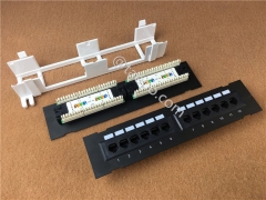 Panneau de brassage réseau mural RJ45 UTP 1U 10 pouces Cat6 12 ports avec support