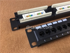 Panneau de brassage réseau 1U 10 pouces RJ45 UTP catégorie 6 12 ports