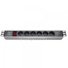 PDU 16A 250VAC avec interrupteur principal, norme allemande DIN49440