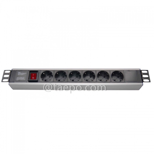 PDU 16A 250VAC avec interrupteur principal, norme allemande DIN49440