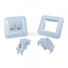 Prise réseau compatible avec prise jack Keystone 2 ports CAT6 UTP 8P8C