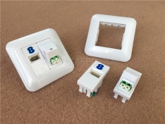 Insert en plastique avec adaptateur duplex LC APC pour prise réseau murale Ethernet