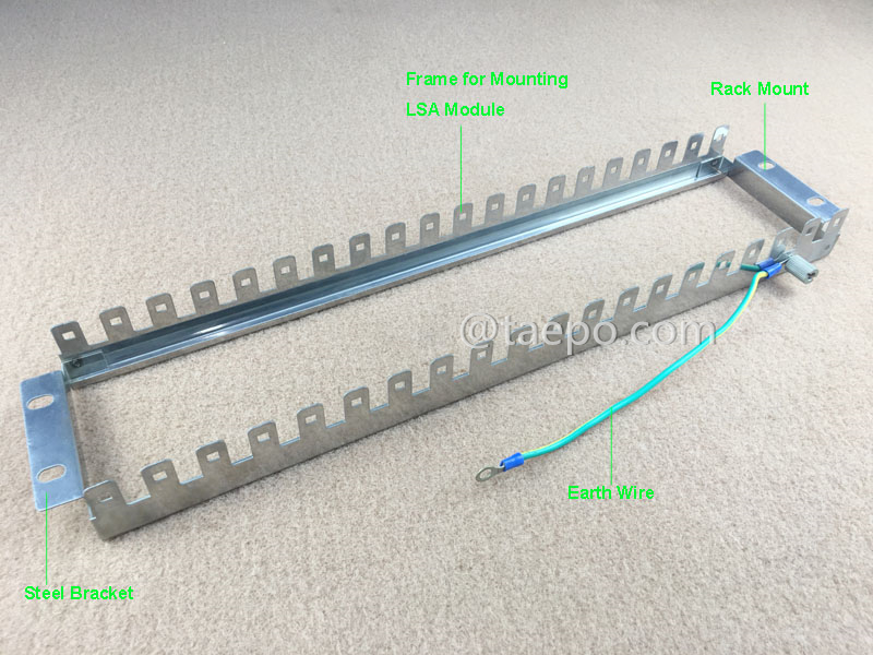 Illustration du cadre de montage en rack LSA 10 paires, 20 voies, acier inoxydable
