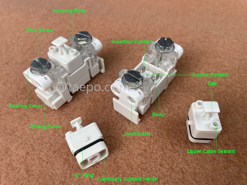 Illustration pour module STB à 1 paire dropwire sans protection, rempli de gel