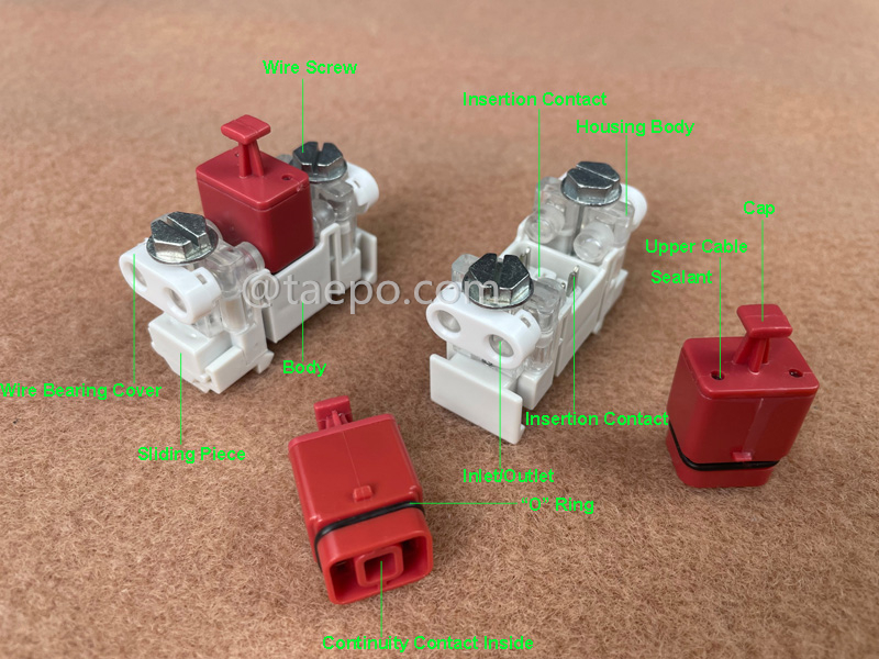 Illustration du module STB dropwire 1 paire avec protection contre les surtensions, rempli de gel