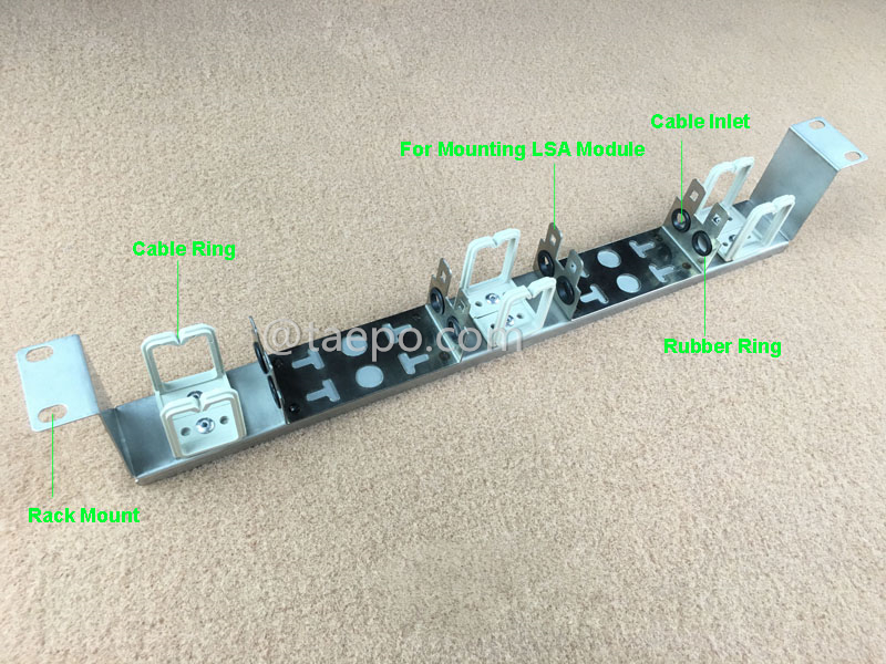 illustration pour cadre de montage en rack LSA 10 paires, 4 voies, acier inoxydable
