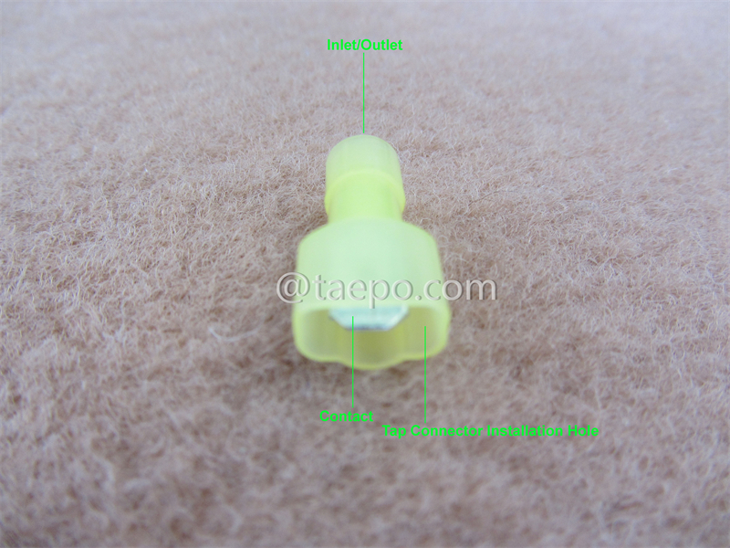 Illustration de la borne en nylon 953T, 1 fil, conducteur AWG14-12, jaune, pour connecteur de dérivation 953