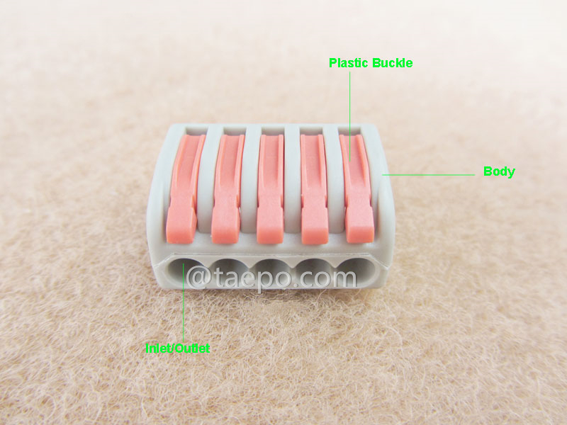 ChatGPT 说： Illustration du connecteur compact de raccordement électrique 415, 5 fils, conducteur 0,08-2,5 mm²