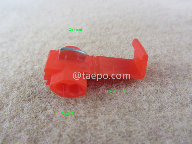 Illustration pour connecteur 905 Run & Tap, 2 fils, conducteur AWG22-18, broche simple, rouge