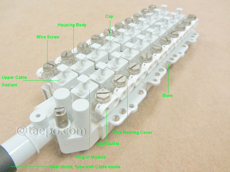 Illustration pour bloc de connexion STUB Dropwire 20 paires avec câble de 3 m, sans protection, rempli de graisse