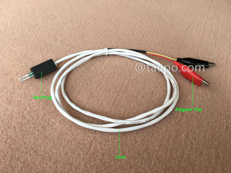 Illustration du cordon de connexion NT à 2 pôles, fiche de test vers pince crocodile, 1,5 m