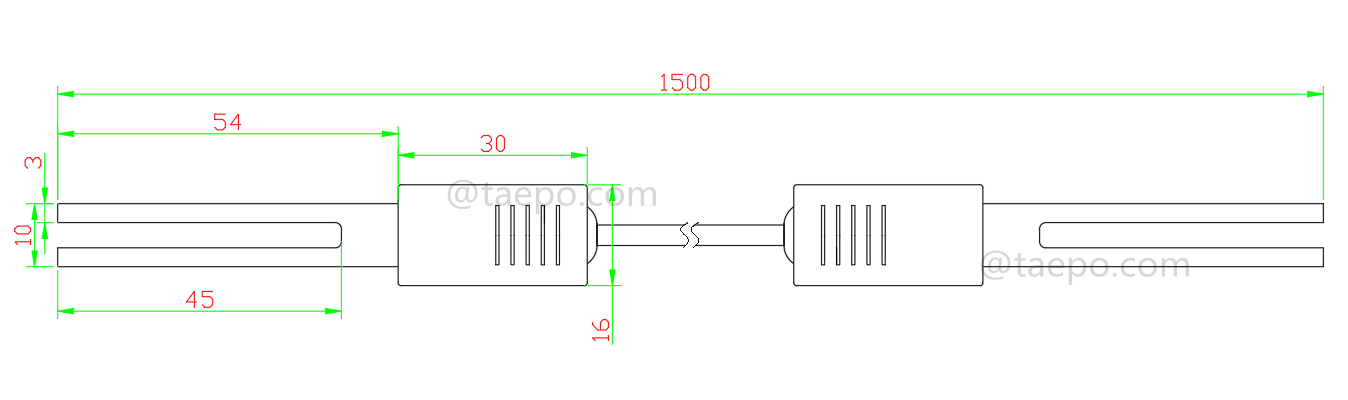 Schéma du cordon de connexion SM bipolaire, avec fiche de test à fiche de test pour bloc de déconnexion MDF 71 #TP-1401-100, 1,5 m