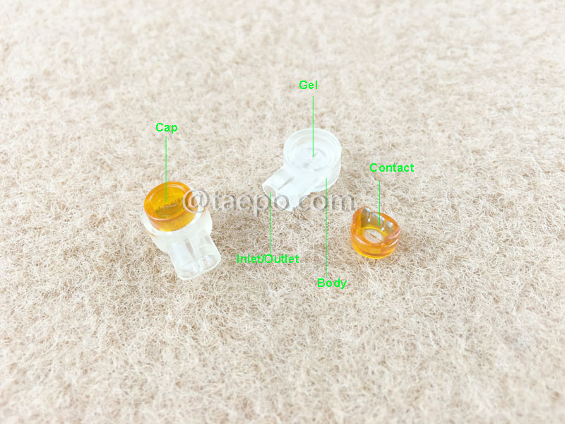 Illustration du connecteur à sertir UY, 2 fils, pour conducteurs de 0,4 à 0,7 mm, isolation maximale 1,52 mm, broche unique, rempli de gel