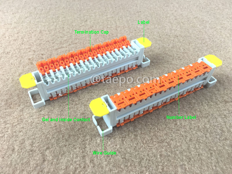 Illustration du bloc de connexion croisée QCS 10 paires, rempli de gel