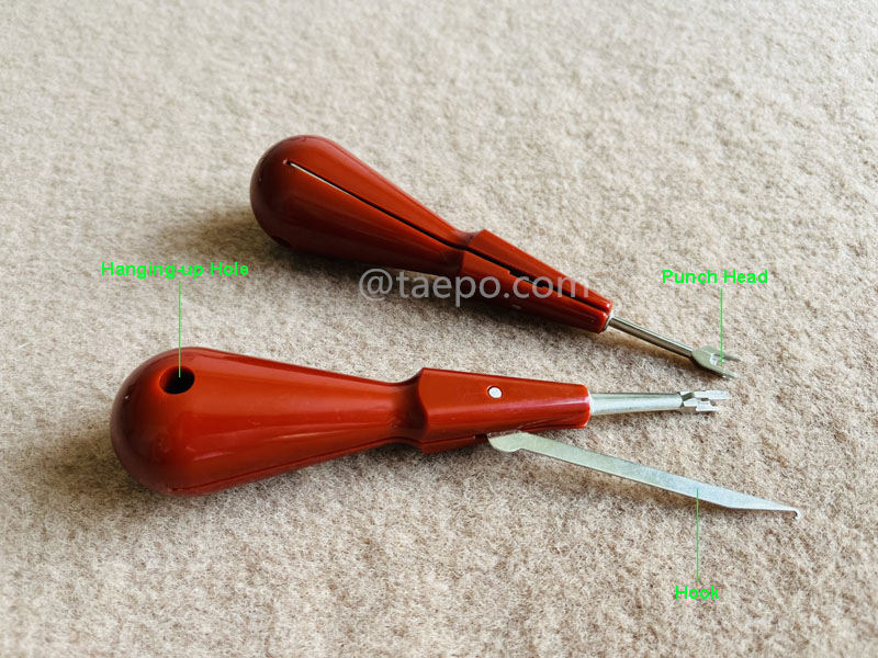 Images illustratives de l'outil d'insertion standard, crochet de traction intégré