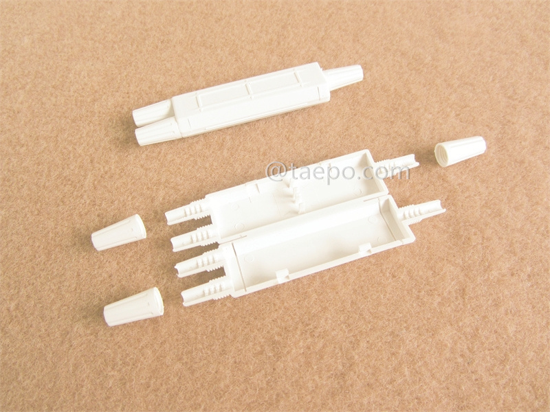 Boîte de dérivation pour câble de chute, 102x21x13mm, 1 entrée 2 sorties