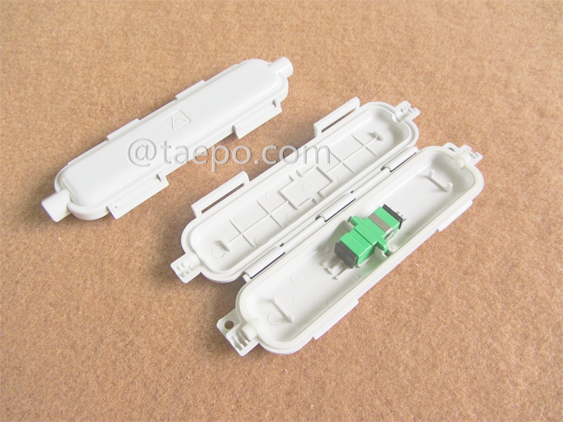 Boîte de dérivation pour câble de chute, extérieur, 160x47x17mm, SC, 1 entrée 1 sortie, sans adaptateur