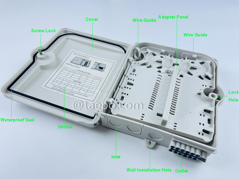 Images illustratives pour boîte de distribution de fibre (FDB), extérieure, SC, 12 fibres, boîtier en plastique