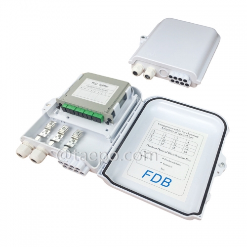 Boîte de répartiteur de fibre (FSB), extérieure, SC, 8 fibres, boîtier en plastique