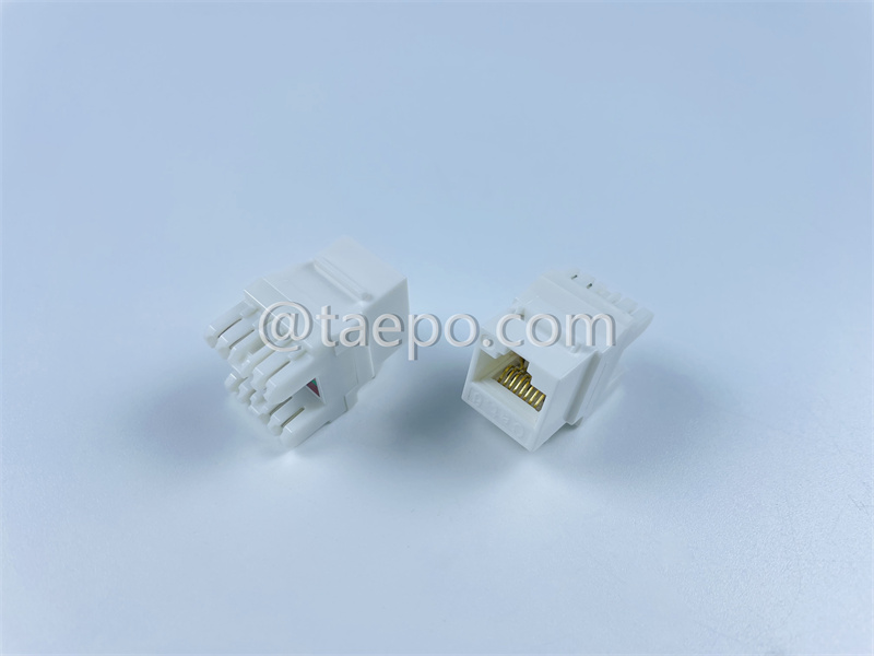 Prise Keystone, CAT6, UTP, 8P8C, 180 degrés, style AP