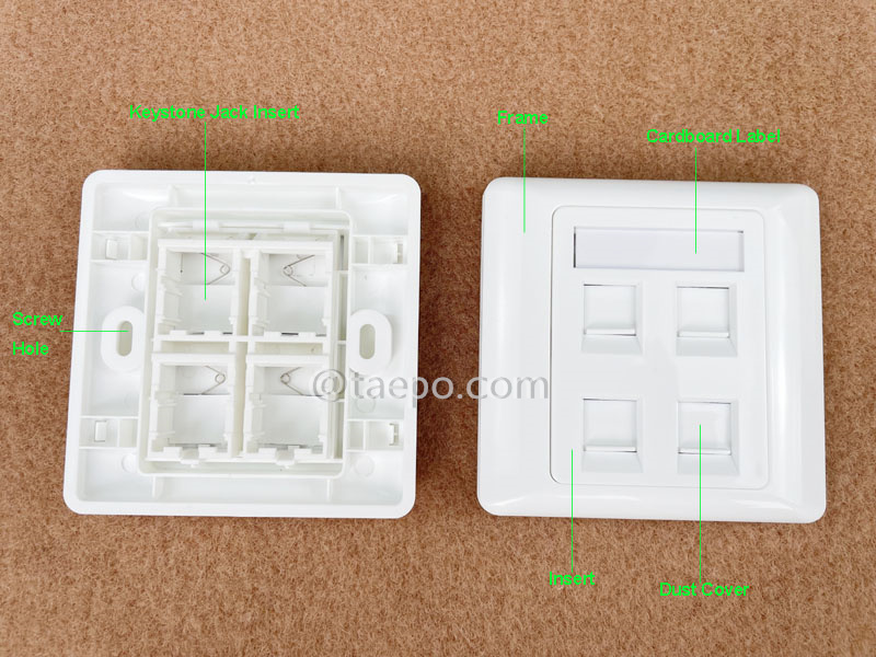 Images illustratives pour plaque de montage 4 ports, 86x86mm, style AP