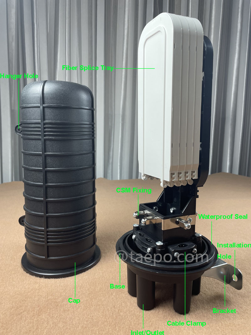Images illustratives pour boîtier de raccordement de fibre optique (FOSC), type vertical, scellé par rétraction thermique, 96 fibres, maximum 96 fibres groupées